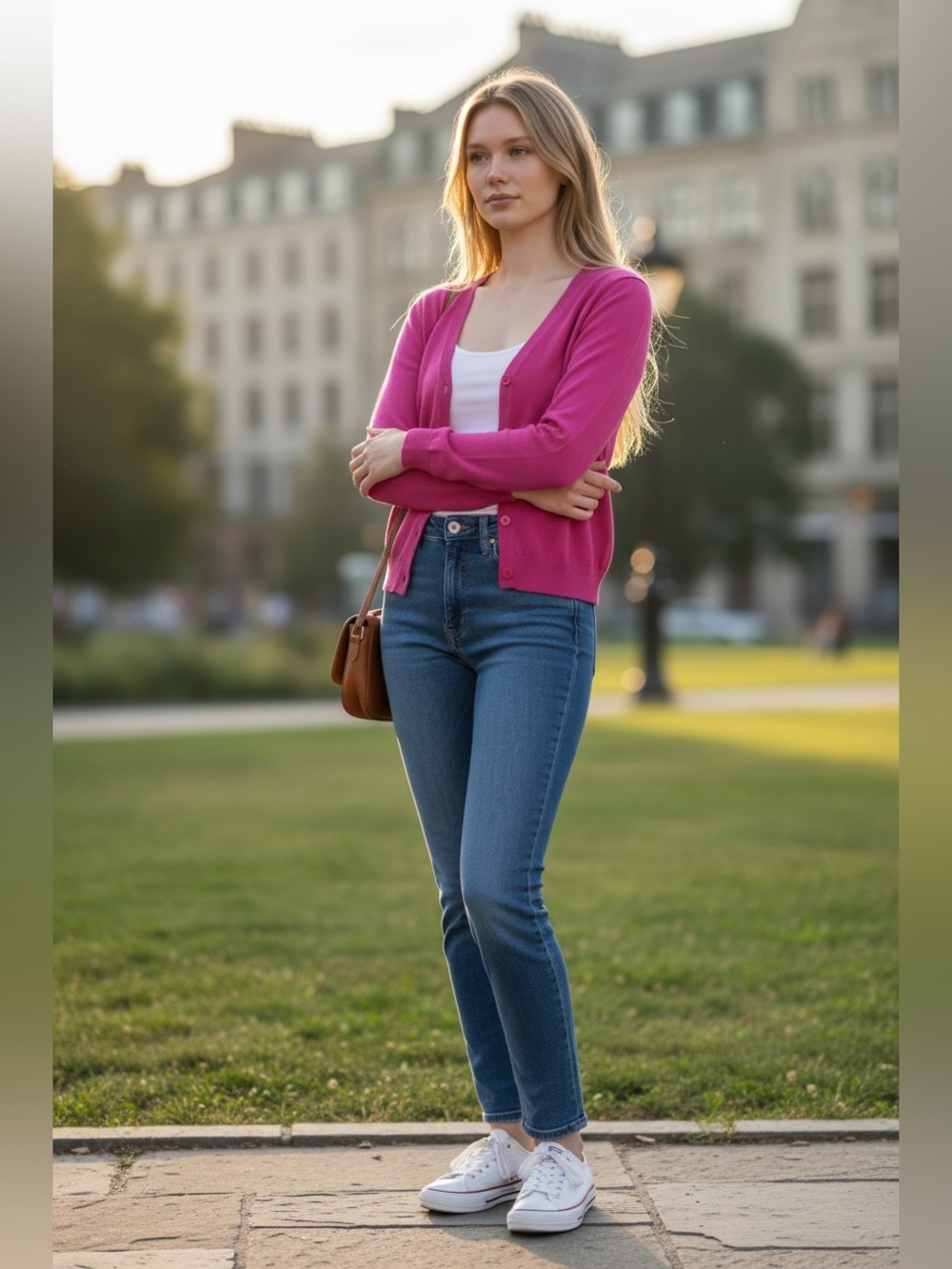 Lanvin Bright Pink Button-Front Cardigan